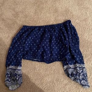 Off the shoulder cropped blouse